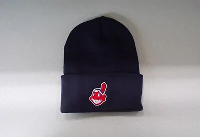 MLB Cleveland Indians Chief Wahoo Embroidered Knit Beanie Cap Hat  New • $19.99