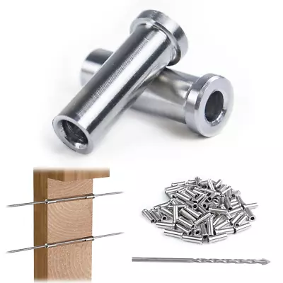 100Pack T316 Stainless Steel Protective Sleeves Cable Railing Kit Hardware For W • $48.99