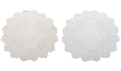 £8.99 • Buy Pair Of Traditional Floral Lace Doilies Vintage Home Table Large Doyley Mat 20 