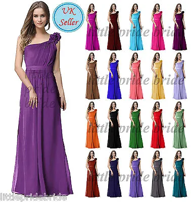 A-Line/Princess Full-Length Chiffon Evening Prom Bridesmaid Wedding Dress JS32 • £34.99