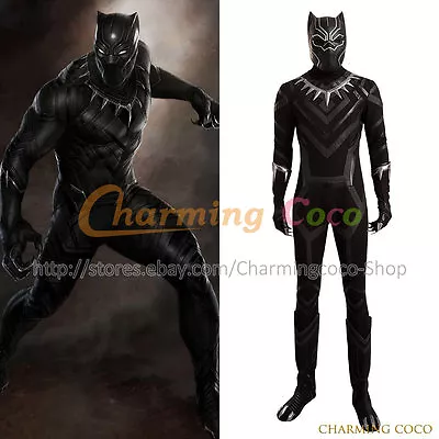 Captain America 3: Civil War T'Challa Black Panther Cosplay Costume Jumpsuit New • $368.99