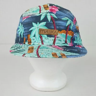Mishka Maui Wowie 5 Panel Hat Strapback Cap Blue Paradise Tiki Flower Beach Rare • $32.99