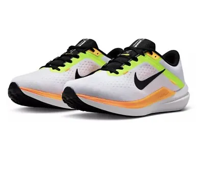 Nike Air Winflo 10 Running Shoes White Black Orange Volt DV4022-101 Men Size • $54.99