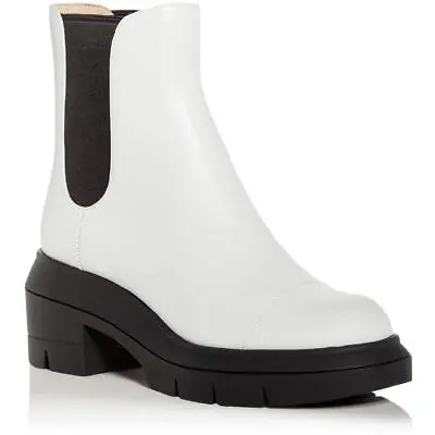 Stuart Weitzman Womens Norah Ivory Chelsea Boots Shoes 8 Wide (CDW) BHFO 0028 • $317.99