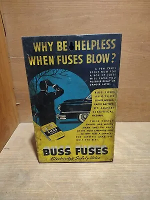 VINTAGE 1950/60s BUSS FUSES AUTO STORE TIN STORE DISPLAY  • $70