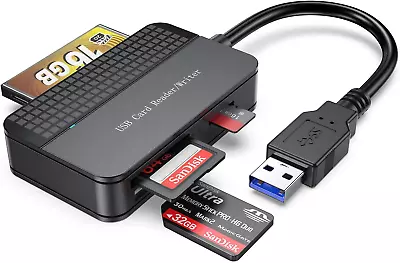 Multi Slot Card Reader USB 3.0 SD Micro SD TF MS CF Compact Flash Card Readers • $10.95