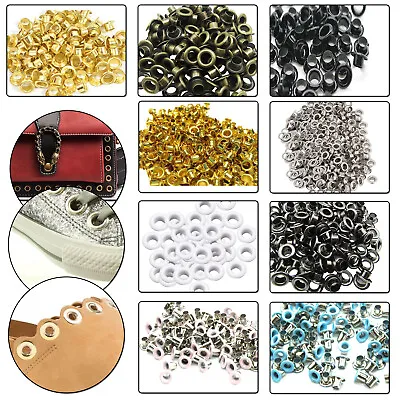 100pcs Eyelets With Washer Grommet Chrome Coated Brass Rust Proof 2mm - 12mm • £4.69