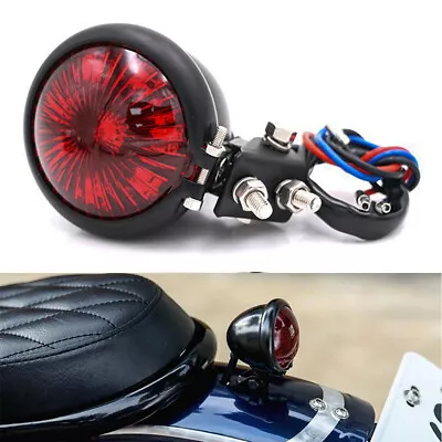 Motorcycle Round LED Stop Brake Tail Light Red 12V Lamp Fits For ATV Cafe Racer • $12.21