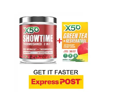 Tribeca Health X50 Showtime 60 Serves And X50 Green Tea 30 Serves | Weightloss • $79.98