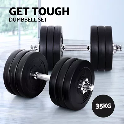 Everfit 35kg Dumbbells Dumbbell Set Weight Training Plates Home Gym Exercise • $89.95