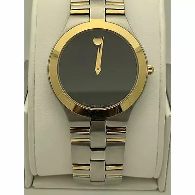 Movado Juro Men's Black Dial Two Tone Stainless Steel Bracelet Watch 0605722 • $399.99