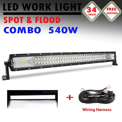 34inch LED Light Bar Offroad Truck Spot Flood Combo 32'' For Jeep RZR Ford ATV • $45.99