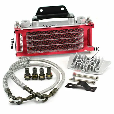 Red Oil Cooler Radiator Fit For 50 70 90 110CC Dirt Pit Bike Racing Motorcycle • $67.99