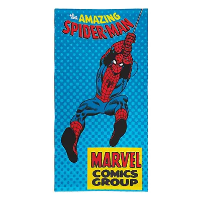 Marvel Comics Spiderman Beach Bath Towel 100% Cotton Large Size 140 X 70 Cm • £12.99