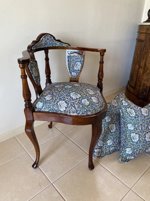 $175 • Buy Antique Corner Chair And Matching Cushion Covers
