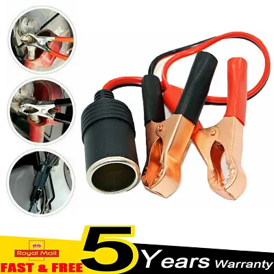 12V 24V Car Cigarette Lighter Female Socket To Battery Alligator Crocodile Clip • £3.98