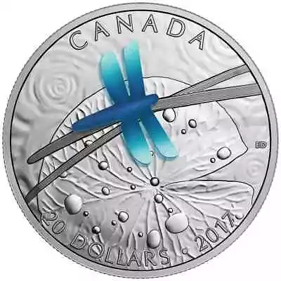 1 Oz Silver Coin 2017 Canada $20 Nature's Adornments 3D Iridescent Dragonfly • $118.50