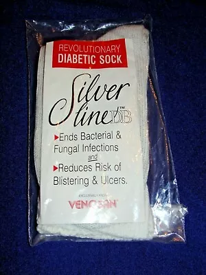 Men's Women's Venosan Silver Line DB Diabetic Crew Socks - 1 Pair Size M/L  • $9.99