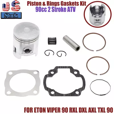 Piston & Rings Gaskets Kit For Eton Viper 90 Rxl Dxl Axl Txl 90 90cc 2 Stroke • $20.99