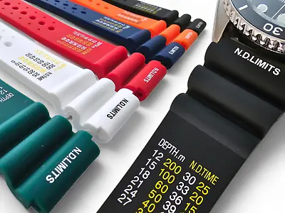 High Quality Silicone Nd Limits Divers Watch Strap Band Rubber 20mm 22mm 24mm XL • £10.95
