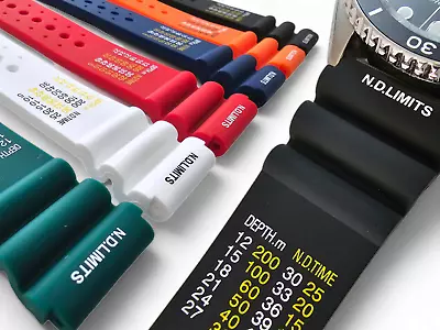 Premium Silicone Nd Limits Divers Watch Strap Band Rubber 18mm 20mm 22mm 24mm XL • £12.95