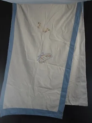 Vintage HANDMADE EMBROIDERED Table Runner W/ Velvet Trim Dresser Scarf 72 X24  • $19.99