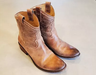 Frye Womens 8B Distressed-Look Short Cowboy Boots.  77034 Booties. • $79.99