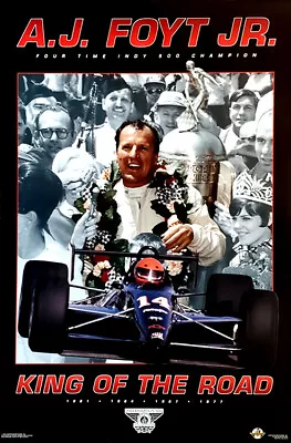 AJ Foyt KING OF THE ROAD 4x Indy 500 CHAMPION Official CART Racing 23x35 POSTER • $22.49