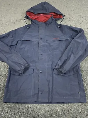 Stearns Jacket Mens Medium Blue Rain Coat Windbreaker Waterproof Hooded Dry Wear • $14.95