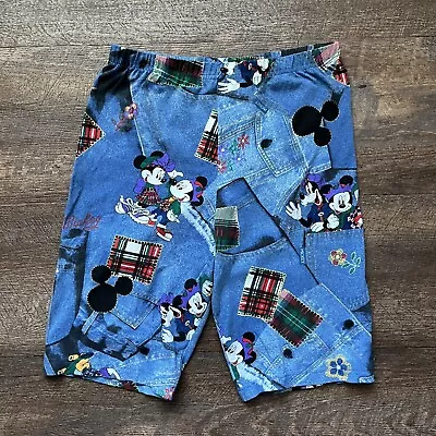 Vintage 90's Womens ? (Unisex?) Large Mickey Unlimited Disney Tight Shorts • $13.99