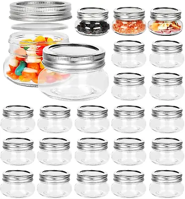 4 Oz Mason Jars 24 Pack 120Ml Glass Canning Jars With Regular Mouth Lids Glass • $30.94
