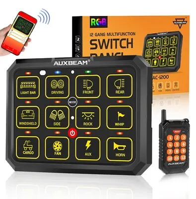 AUXBEAM 12 Gang Switch Panel On-Off LED Light Circuit Control (RGB Back Light) • $285.79