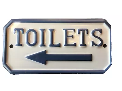 New Metal Toilets Sign 6 1/2” L By 3 1/2” Wide With 2 Screws • $6.49