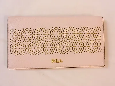 Ralph Lauren Blush Pink Laser Cut Chantilly II Slim Wallet • $29.99