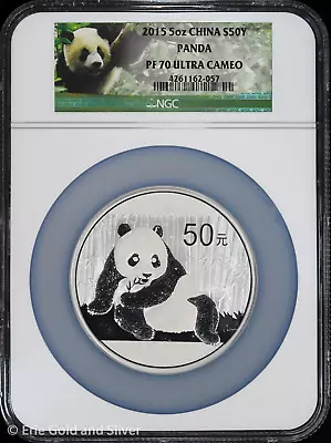 2015 50Y China 5oz Silver Proof Panda NGC PF 70 Ultra Cameo • $445.95