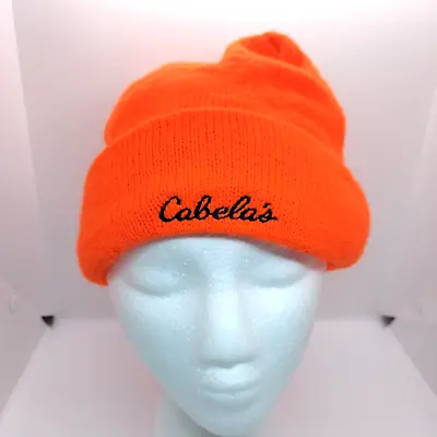 Cabela's High Visibility Orange Beanie Sock Hat Cap Embroidered • $5.99