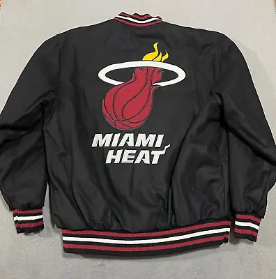Miami Heat NBA JH Design Reverse Varsity Bomber Sports Jacket Sweater Coat -XL- • $100