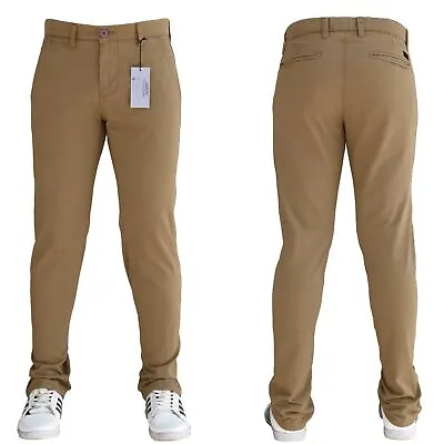 Chinos Jeans Fit Trousers Skinny Stretch Pants Waist Casual Regular Designer • £15.79