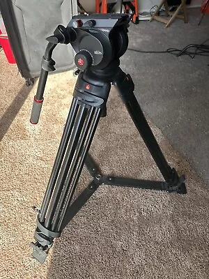 Manfrotto 546B Tripod With 504HD Pro Fluid Video Head And Carrying Case • $800