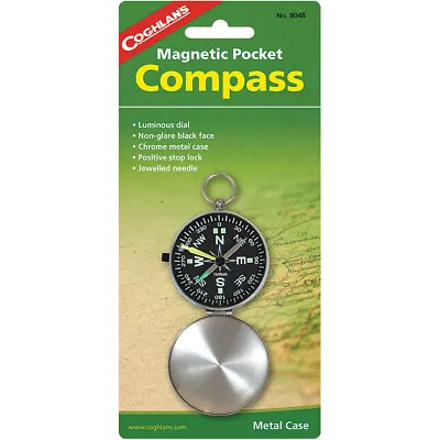 Coghlan's Magnetic Pocket Compass With Metal Case Luminous Dial Pocket Size • $11.99