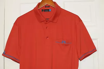 J Lindeberg Polo Shirt Men's Size XL Red Petr Regular Fit TX Jersey Golf • $34.10