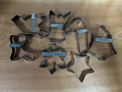 Set/7 Vintage Christmas Holiday Cookie Cutter Set • $9.99