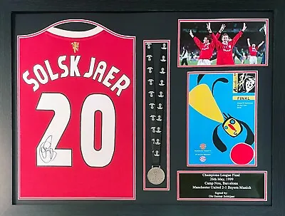 Framed Ole Gunnar Solskjaer Signed Manchester United Shirt See Proof + Coa • $410.45