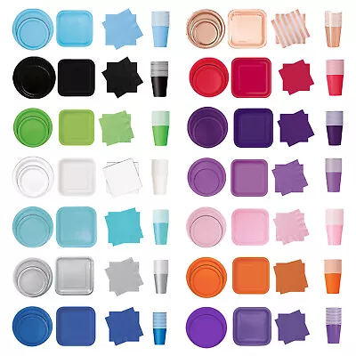 £4.29 • Buy Disposable Round Paper Cups Plates Napkins Party Tableware Catering All Events
