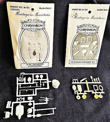 2 NEW Dollhouse Miniature CHRYSNBON ACCESSORY SETS VICTORIAN DRESSER & BATHROOM • $13.95