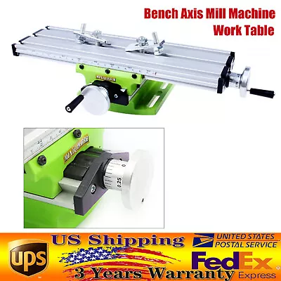 Compound Milling Machine Work Table 2 Axis Cross Slide Bench Drill Vise Fixture • $39