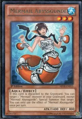 Mermail Abyssgunde ABYR-EN015 - Rare - Near Mint - 1st - Yugioh • $2