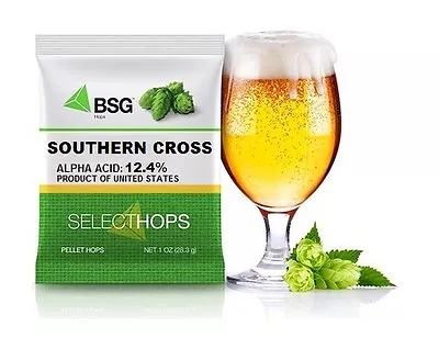 HOPS USA SOUTHERN CROSS HOP PELLETS 1oz FACTORY PACK MR BEER BREWING KIT SCARCE • $3.95