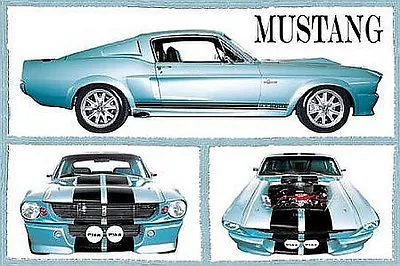CLASSIC MUSTANG - SPORTS CAR POSTER 24x36 - FABULOUS FORD 1525 • $11.95