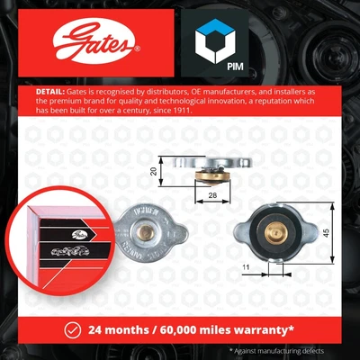 £30.07 • Buy Radiator Cap Fits MAZDA Gates AJA415205 FS2015205 KL0115205 VS0115205 WL8115205